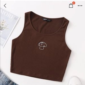 BNWOT mushroom rhinestone tank